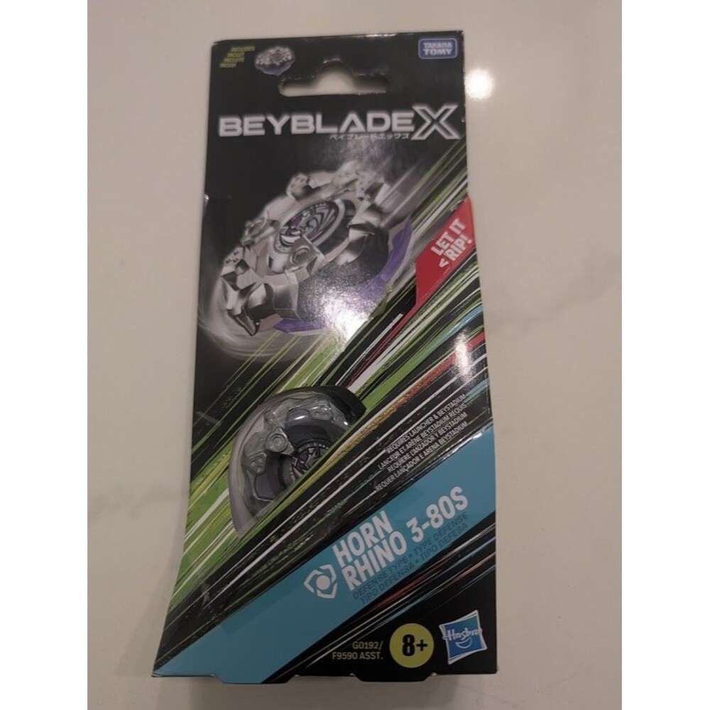 Beyblade X Horn Rhino 3-80S Booster Pack Set with Defense Type Battling Top NEW